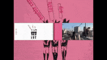 a pink background with a picture of a group of people and the words " outta control "