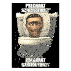 a pregnant skibidi toilet with a man 's face on it
