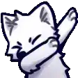 a pixel art drawing of a cat making a dab gesture .