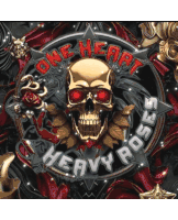 heavy roses one heart heavy roses logo with skull and roses