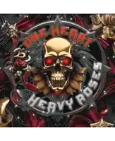 heavy roses one heart heavy roses logo with skull and roses