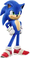 a sonic the hedgehog standing with his arms crossed