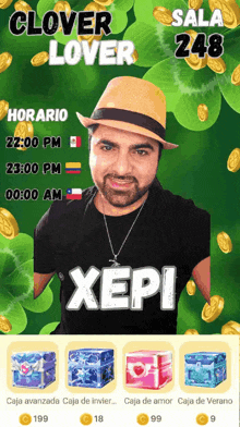a man wearing a hat with the name xepi on the front