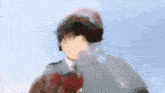 a blurry picture of a person wearing a nurse 's hat