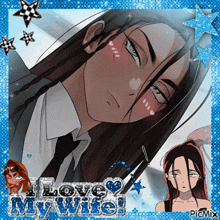 a picture of a man in a suit and tie with the words love my wife