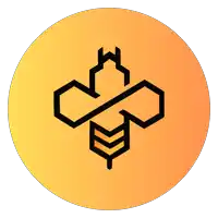 an icon of a bee in a circle with a yellow background