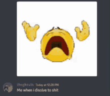 a screenshot of a message from thegkevin today at 12:28 pm me when i dissolve to shit