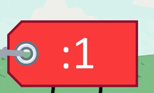 a red tag has the number 1 on it