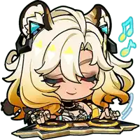 a cartoon of a girl wearing headphones and playing music