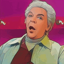 a cartoon drawing of a man with a surprised expression on his face