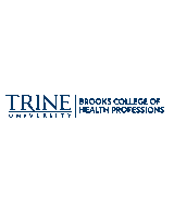 the brooks college of health professions logo is blue and white