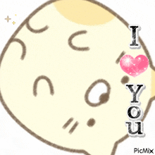 a cartoon cat with the words i love you written on it