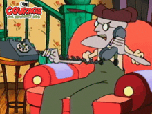 Waiting On The Phone Eustace Bagge GIF - Waiting On The Phone Eustace Bagge Courage The Cowardly Dog GIFs