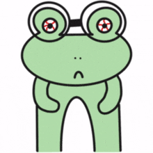 frog glasses green doodle dizzy