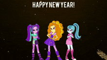 Happy New Year The Dazzlings GIF - Happy New Year The Dazzlings My Little Pony Equestria Girls GIFs