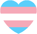 a transgender flag in the shape of a heart