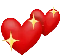 a couple of red hearts with yellow stars on them