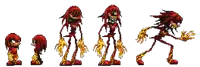 a pixel art of knuckles from sonic the hedgehog in different poses
