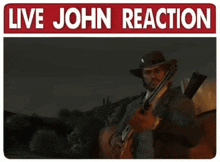 a sign that says live john reaction on it