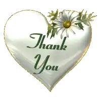 a heart that says thank you with a flower on it