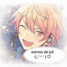 a drawing of a boy with the words somos de juli below it
