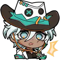 a cartoon character wearing a cowboy hat with a x on it