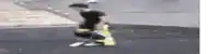 a man is riding a skateboard on a street .