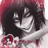a picture of jeff de charlie holding a knife in his hand