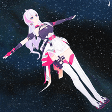 a drawing of a girl floating in space with the hashtag @cutecutecute on the bottom right