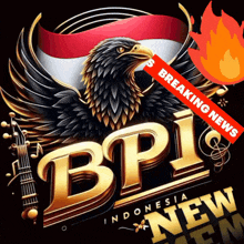 a logo for bpi indonesia with an eagle and guitar