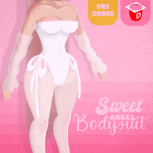 an advertisement for a sweet angel bodysuit
