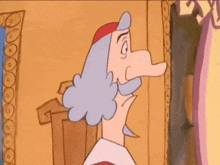a cartoon drawing of a man with a beard