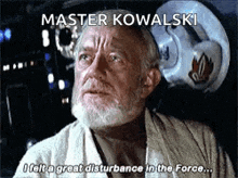 a man with a beard is talking about disturbance in the force .