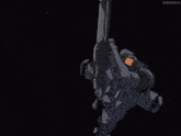 a cartoon of a robot being destroyed by a bunch of flames with an animekat.tv logo in the corner