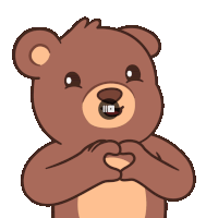 a teddy bear making a heart shape with its hands