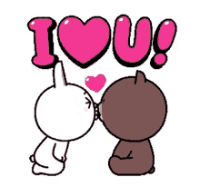 Cony And Brown I Love You GIF - Cony And Brown I Love You Rabbit GIFs