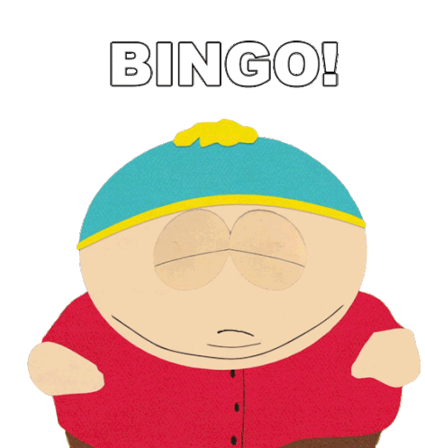 Bingo Eric Cartman Sticker - Bingo Eric Cartman South Park Stickers
