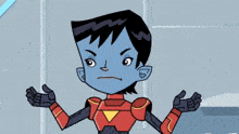 a cartoon character is being punched in the face by another character