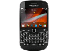 a blackberry phone displays the time as 12:21 pm