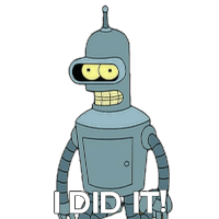 I Did It Bender Sticker - I Did It Bender Futurama Stickers