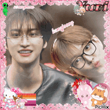 a picture of a boy with glasses and the name yuari