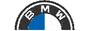 a close up of a bmw logo with a blue and white circle .