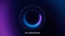 a blue and pink circle with the words of confusion written on it