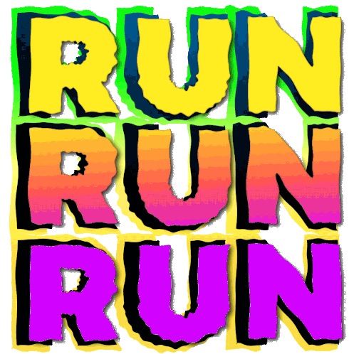 Run Animated Text Sticker - Run Animated Text Type Stickers