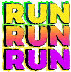 Run Animated Text Sticker - Run Animated Text Type Stickers