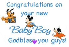 a congratulations on your new baby boy godbless you guys