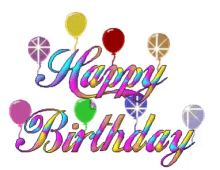 text glitters colors balloons happy birthday