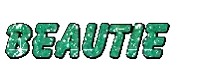 the word beautie is written in green glitter