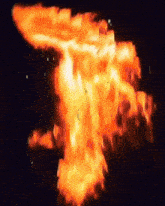 a painting of a large fireball with a dark background