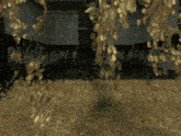 a video game scene with leaves falling from the trees
